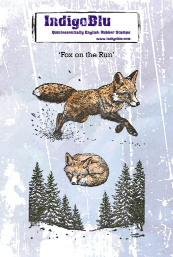 Fox on the Run A6 Red Rubber Stamp